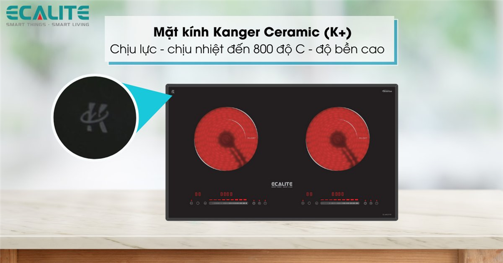 Bếp điện Ecalite sử dụng mặt kính Kanger Ceramic