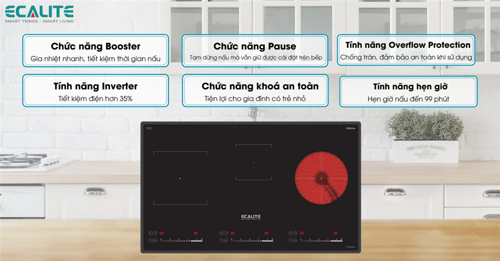 Các tính năng hiện đại có trên bếp điện từ Ecalite