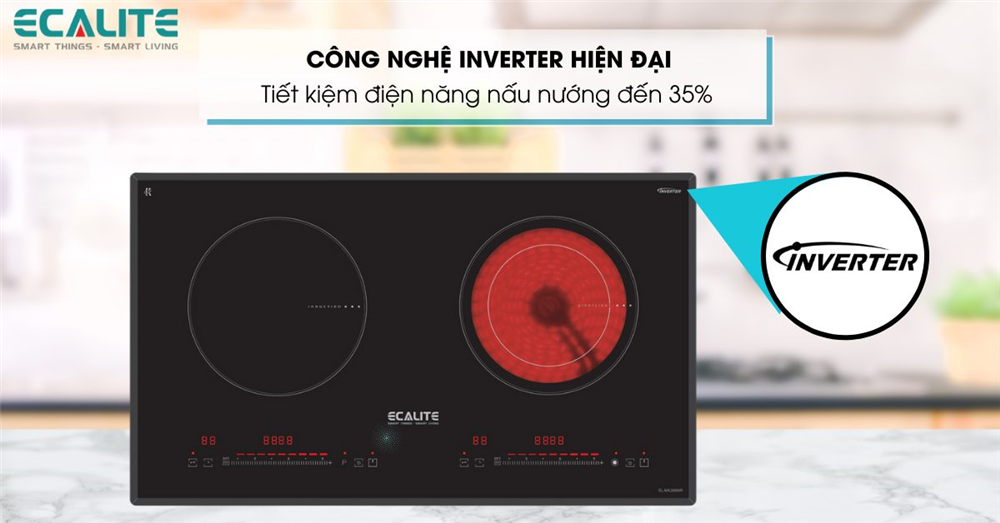 Ecalite trang bị công nghệ Inverter trên bếp điện từ kết hợp