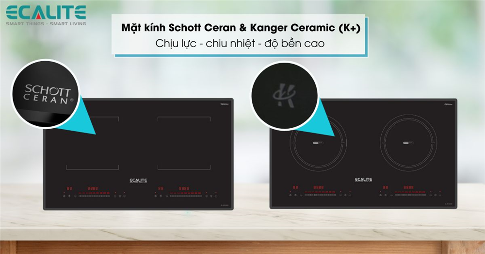 Mặt kính của bếp từ Ecalite