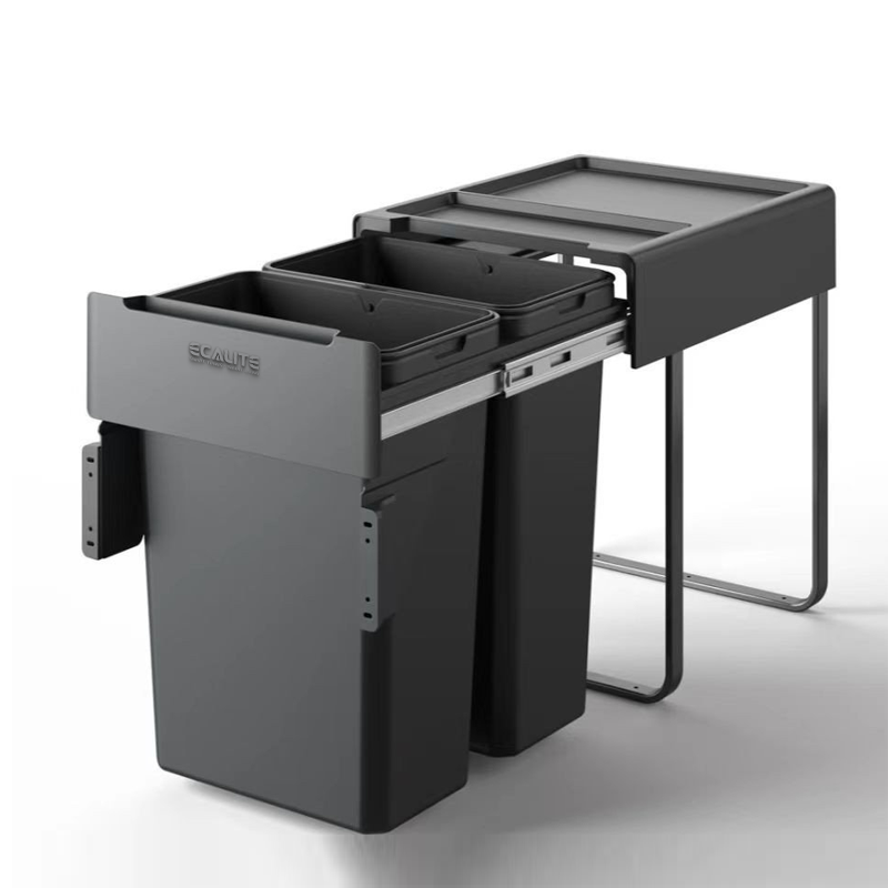 Thùng rác âm tủ, gắn cánh Double Dustbin Ecalite EKA-MT20L