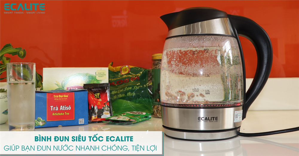 Bình đun siêu tốc sôi nhanh, tiết kiệm thời gian