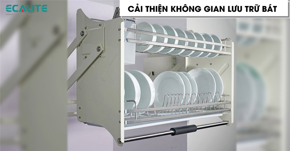 kệ chén di động cải thiện không gian lưu trữ