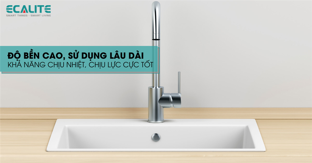 Chậu rửa chén đá Ecalite độ bền cao khi sử dụng