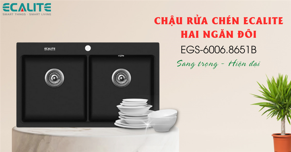 Chậu rửa chén đá Ecalite EGS-6006.8651B Chậu rửa chén đá Ecalite EGS-6006.8651B