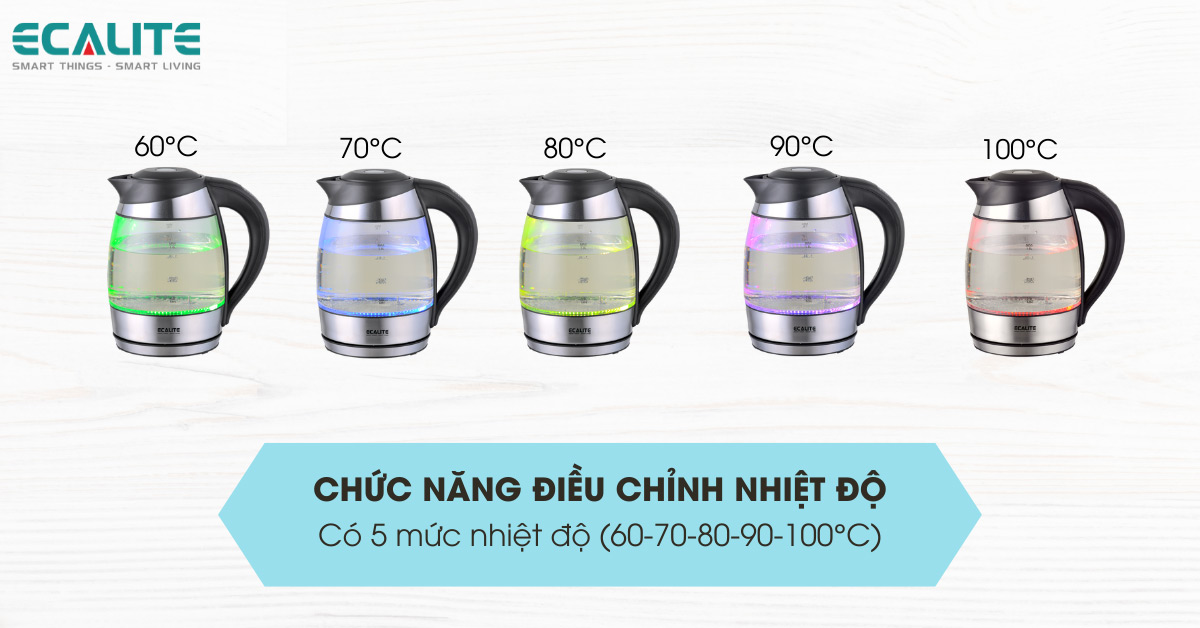 chức năng điều chỉnh nhiệt độ của ấm đun