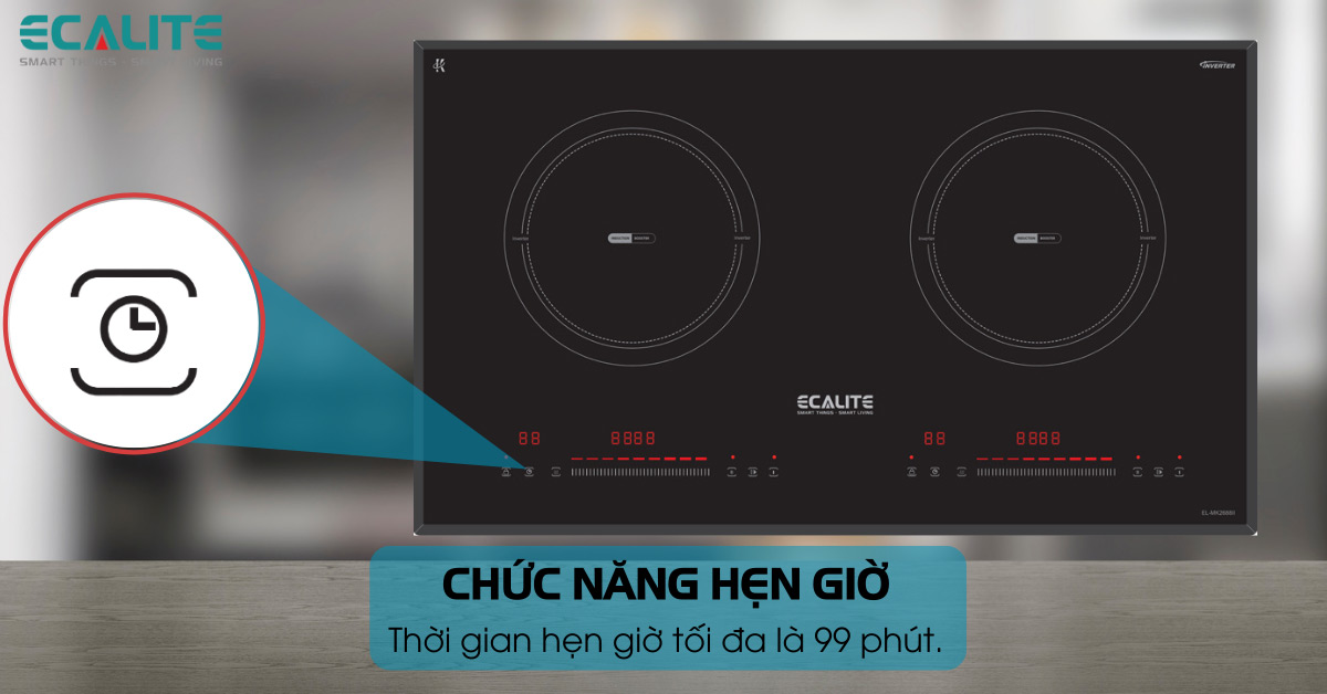chức năng hẹn giờ bếp từ đôi