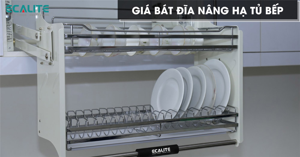 giá bát đĩa nâng hạ ecalite