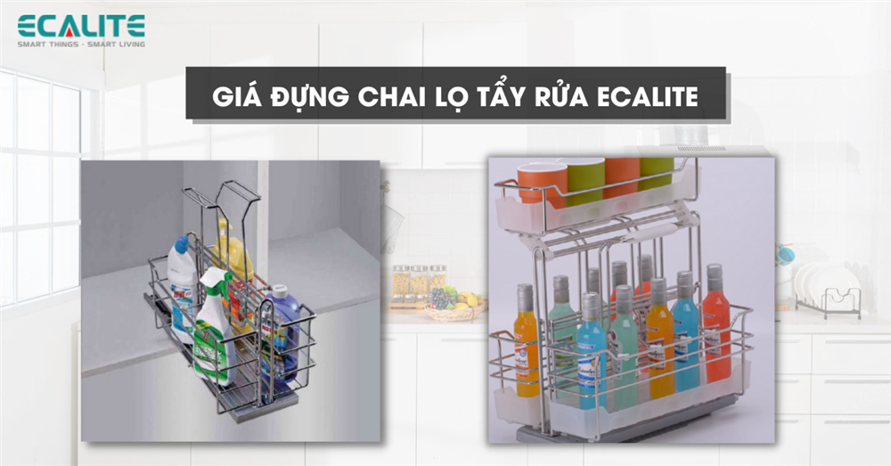 Giá để chai lọ tẩy rửa Ecalite Giá để chai lọ tẩy rửa Ecalite