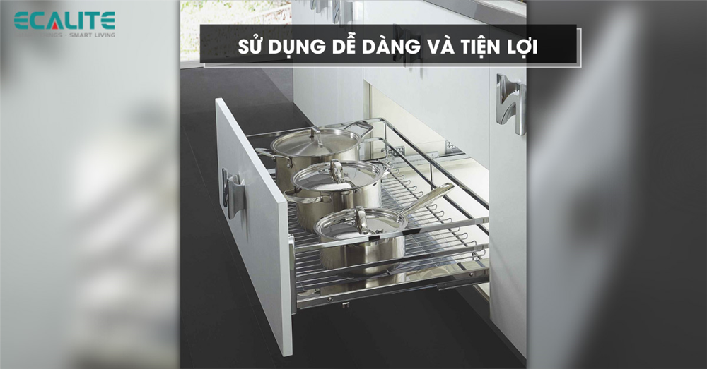 giá xoong nồi bát đĩa Ecalite sử dụng dễ dàng và tiện lợi