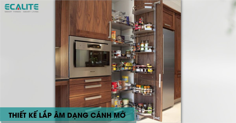 Hệ thống tủ kho Ecalite thiết kế lắp âm dạnh cánh mở Hệ thống tủ kho Ecalite thiết kế lắp âm dạnh cánh mở