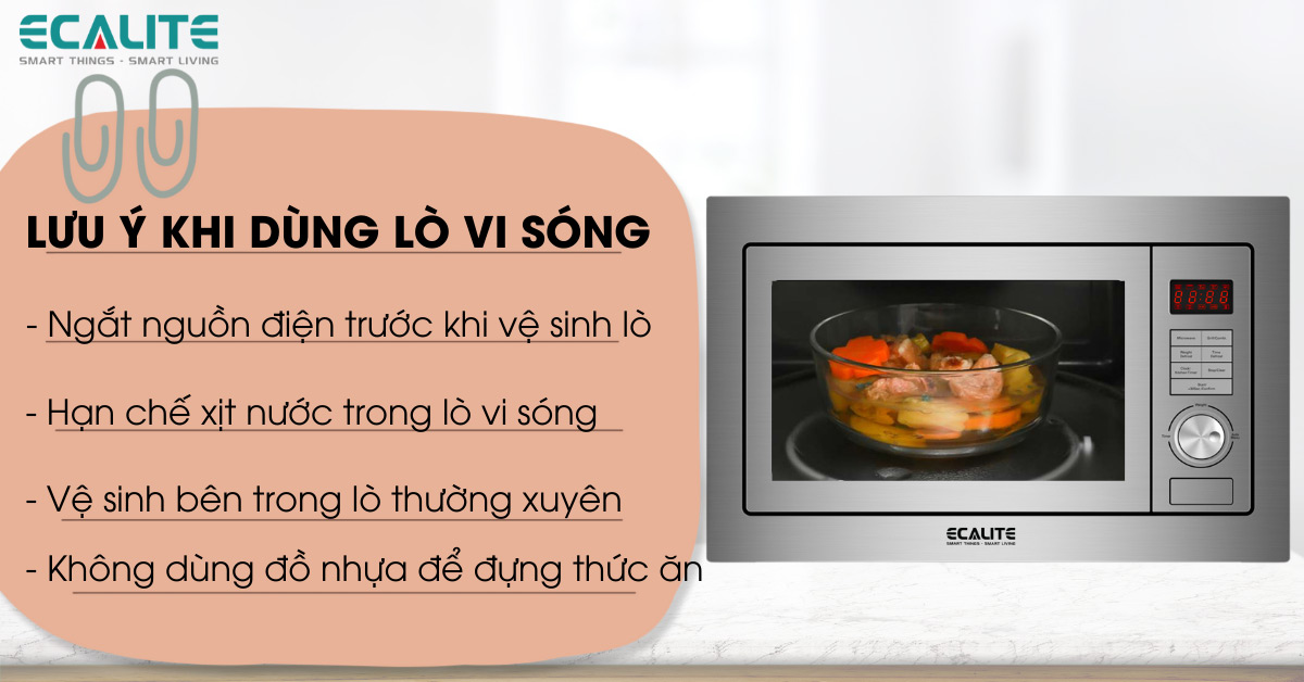 lưu ý khi sử dụng lò vi sóng