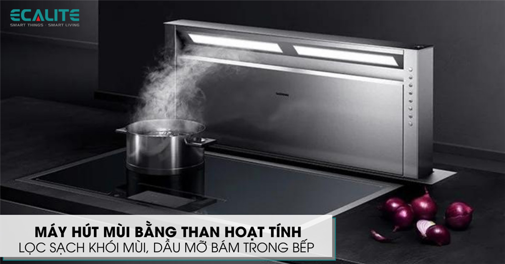 Máy hút mùi âm bàn Ecalite khử mùi bằng tha hoạt tính