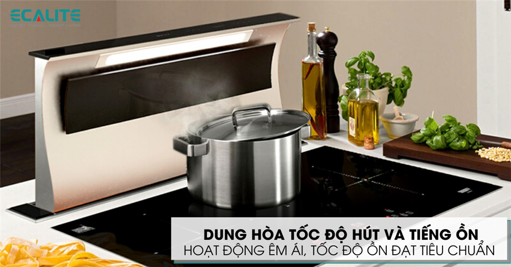 Máy hút mùi âm bàn Ecalite dung hòa tốc độ và tiếng ồn