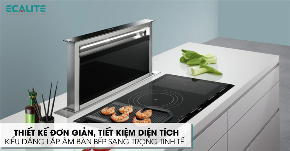 Máy hút mùi âm bàn Ecalite thiết kế đơn giản tinh tế