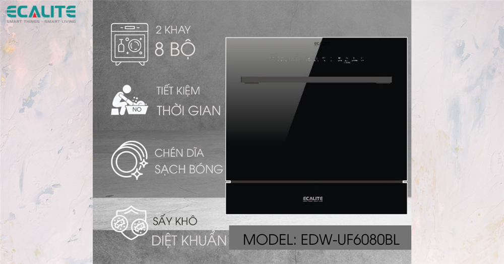 Máy rửa chén mini Ecalite EDW-UF6080BL