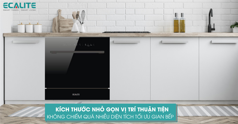 Kích thước máy rửa Ecalite nhỏ gọn, đẹp mắt