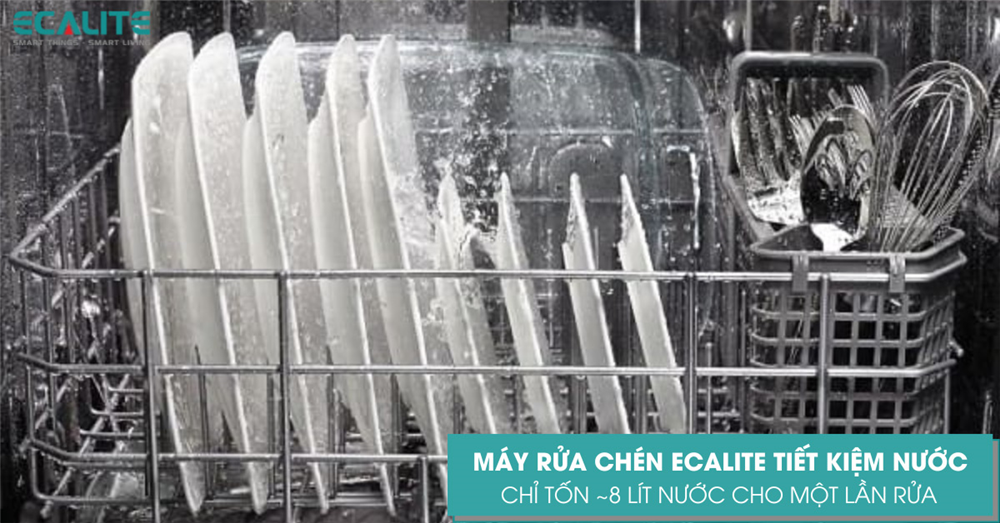 Máy rửa chén mini Ecalite giúp tiết kiệm nước