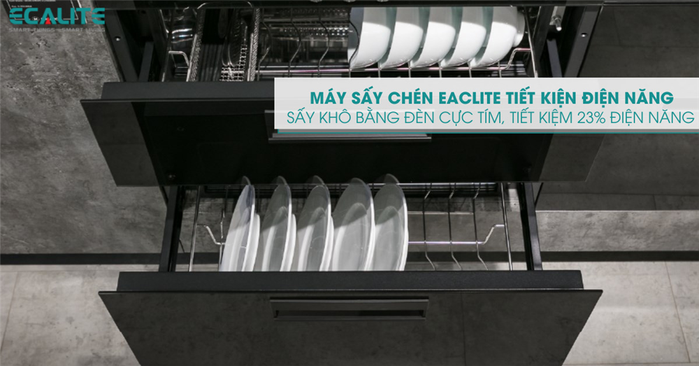 Máy sấy chén Ecalite tiết kiệm điện năng