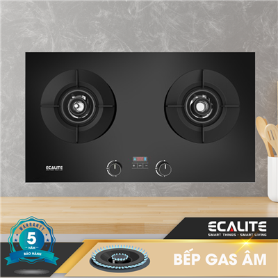 Bếp gas âm 2 vùng nấu Ecalite EG-XD28046LCD, hẹn giờ cảm ứng LCD