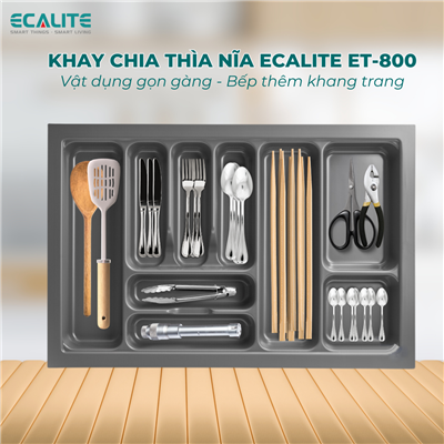 Khay chia thìa dĩa nhựa cao cấp Ecalite ET-800