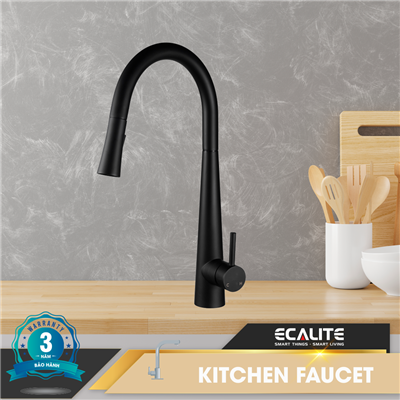Vòi rửa chén nóng lạnh Pull-down Ecalite EF-K149B có dây rút