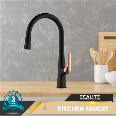 Vòi rửa chén nóng lạnh Pull-out Ecalite EF-K569BR có dây rút
