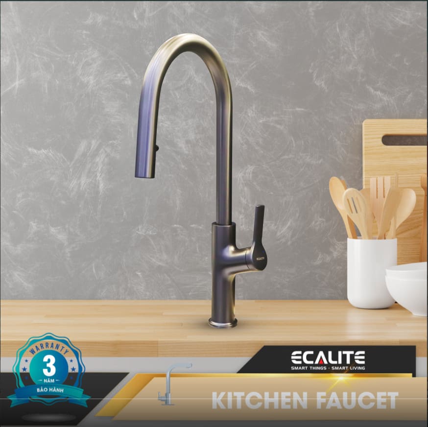 Vòi rửa chén nóng lạnh Ecalite EF-N288S có dây rút