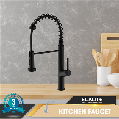 Vòi rửa chén nóng lạnh Pull-out Ecalite EF-K541B có dây rút