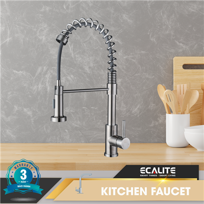 Vòi rửa chén nóng lạnh Single Control Ecalite EF-K102C có dây rút
