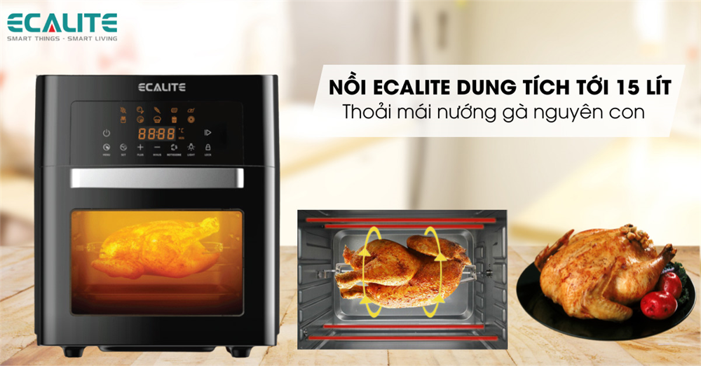 Dung tích nồi đến 15 lít thoải mái nấu nướng