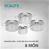 Bộ nồi Inox cao cấp 8 món Ecalite EKW-SA0808