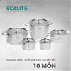 Bộ nồi Inox cao cấp 10 món Ecalite EKW-SA5010