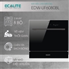 Máy rửa chén 8 bộ Ecalite EDW-UF6080BL kính đen - Sấy khí nóng