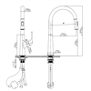 Vòi rửa chén nóng lạnh Pull-out Ecalite EF-K569C có dây rút