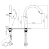 Vòi rửa chén nóng lạnh Pan-tree Ecalite EF-K624B có dây rút