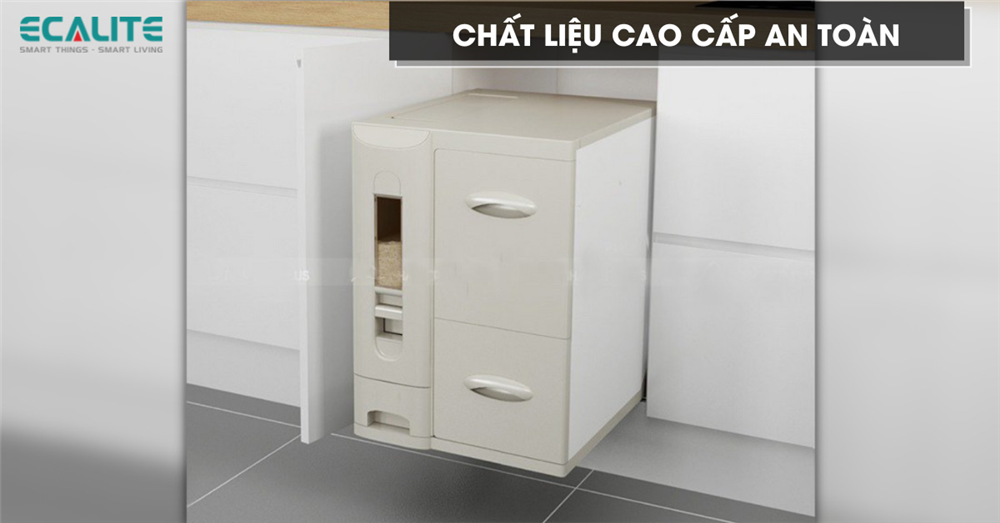 Thùng gạo âm tủ Ecalite chất kiệu an toàn khi sử dụng