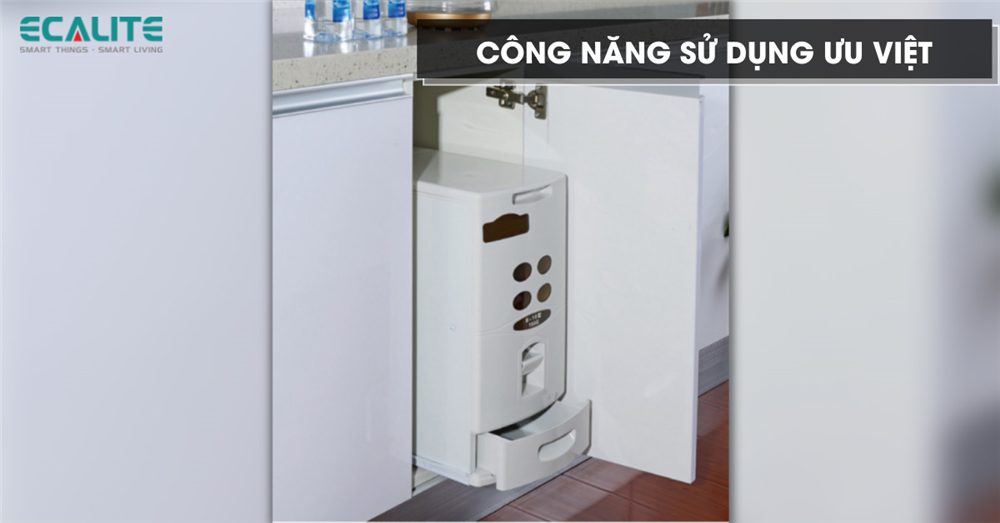 Thùng gạo âm tủ Ecalite trang bị công năng sử dụng ưu việt
