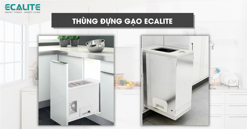 Thùng đựng gạo âm tủ Ecalite