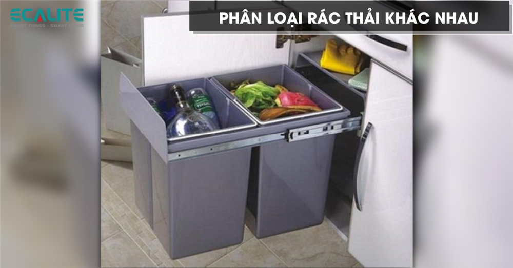 Thùng rác thông minh Ecalite phân nhiều loại rác 