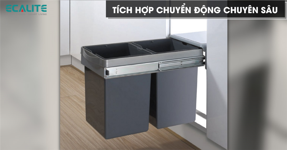 Thùng rác thông minh Ecalite thích hợp chuyển động chuyên sâu