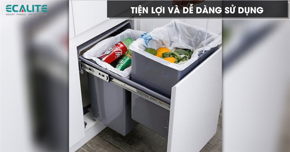 Thùng rác thông minh Ecalite tiện lợi và dễ dàng sử dụng