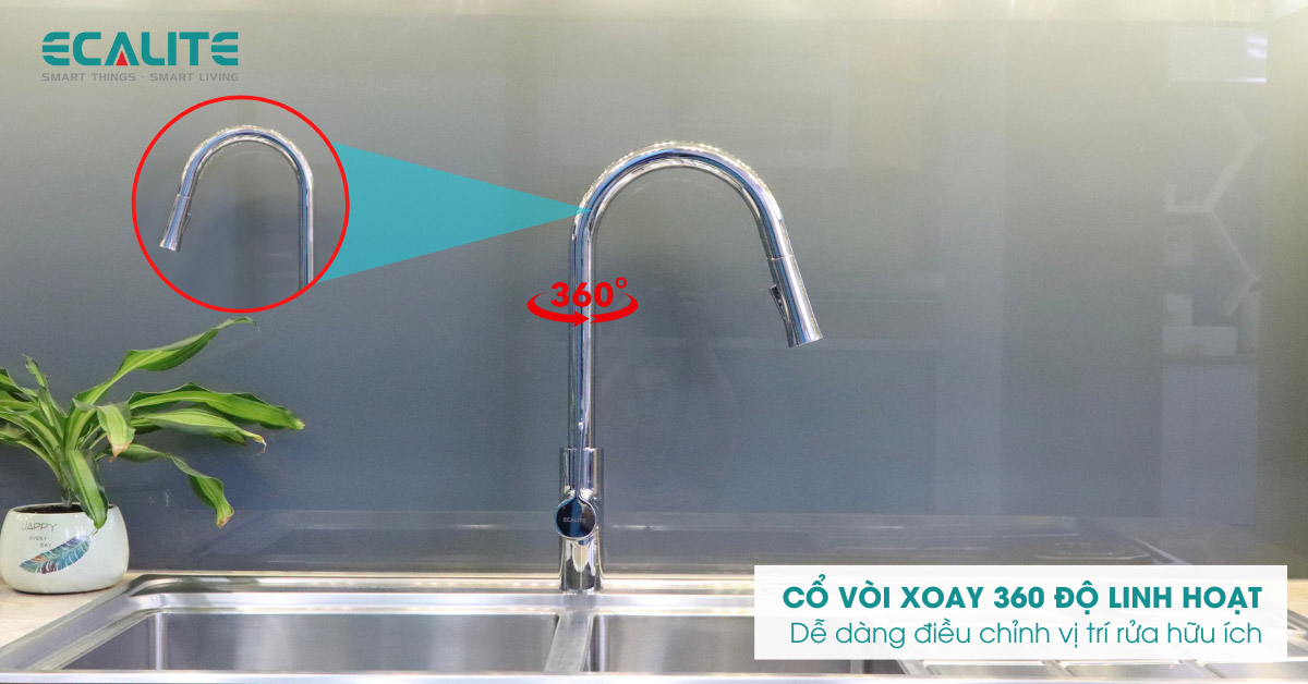 Cổ vòi xoay 360 độ linh hoạt Cổ vòi xoay 360 độ linh hoạt