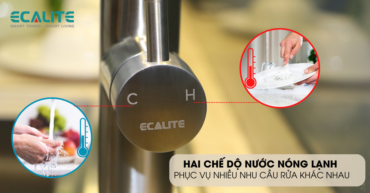 2 nguồn nước nóng lạnh thuận tiện 2 nguồn nước nóng lạnh thuận tiện
