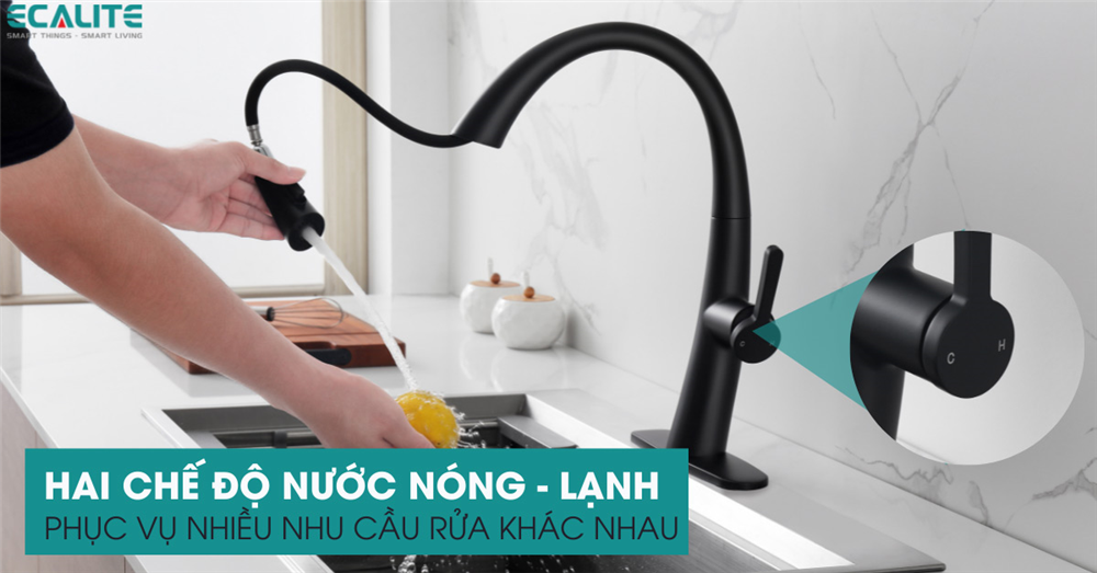Hai nguồn nước nóng - lạnh tiện lợi.