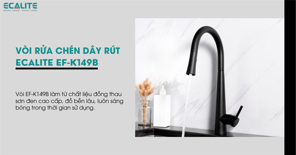 Vòi Ecalite EF-K149B cổ vòi xoay 360 độ.