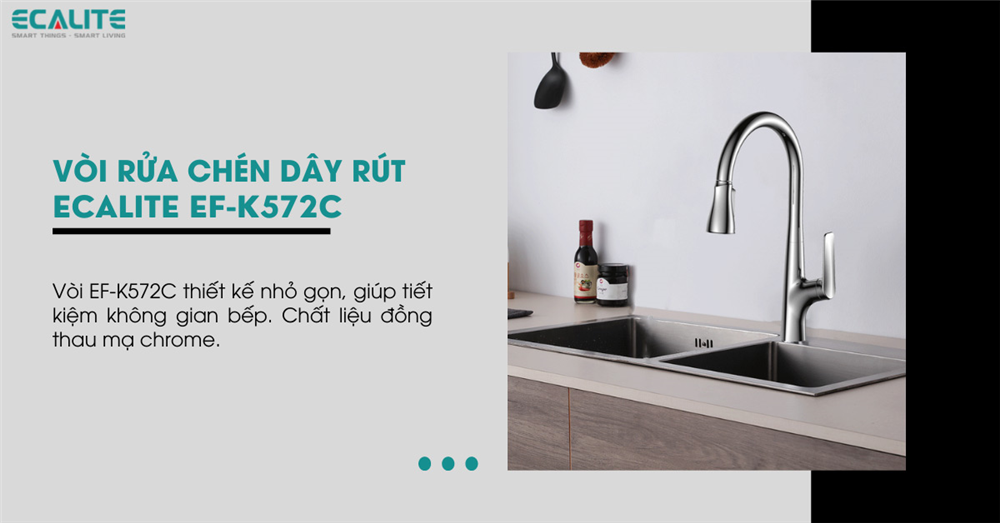 Vòi Ecalite EF-K572C thiết kế nhỏ gọn, tinh tế.