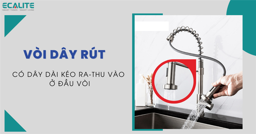 Vòi rửa chén dây rút