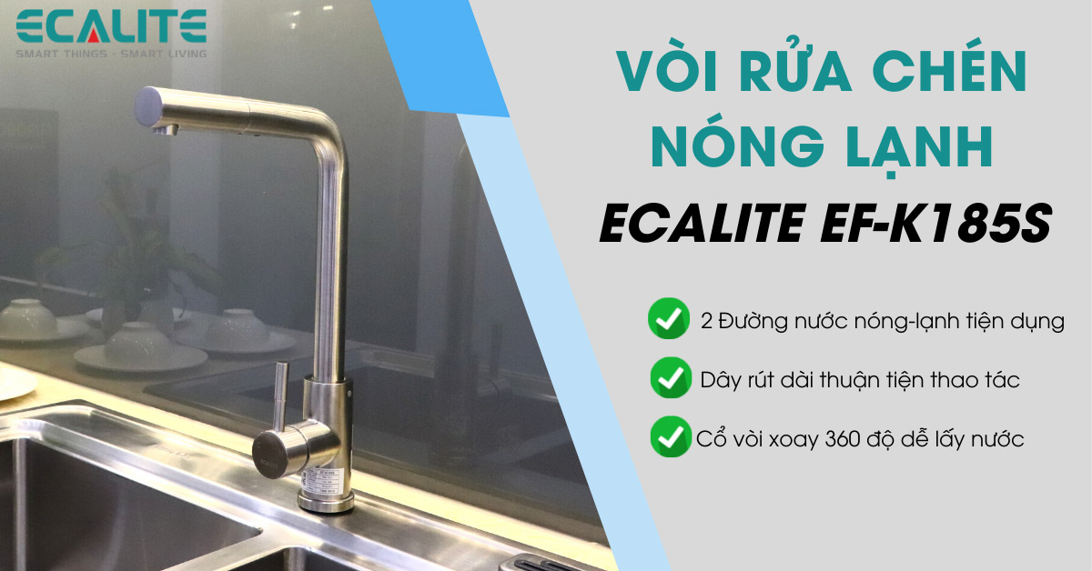 Vòi rửa chén nóng lạnh Ecalite EF-K185S Vòi rửa chén nóng lạnh Ecalite EF-K185S