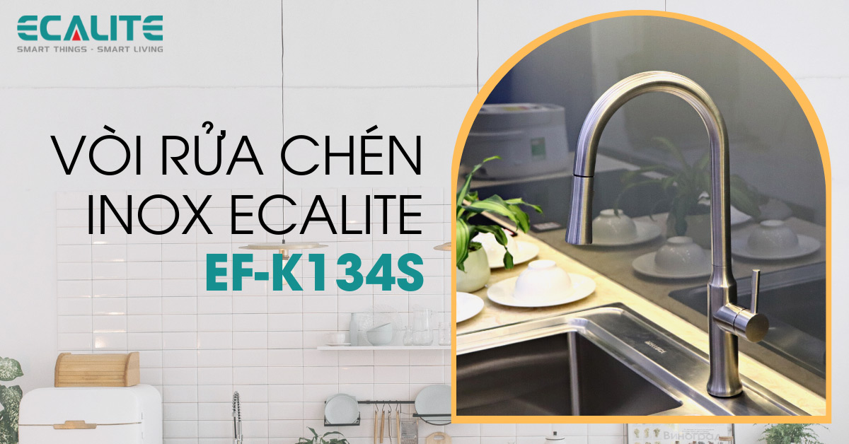 vòi rửa chén inox Ecalite EF-K134S vòi rửa chén inox Ecalite EF-K134S